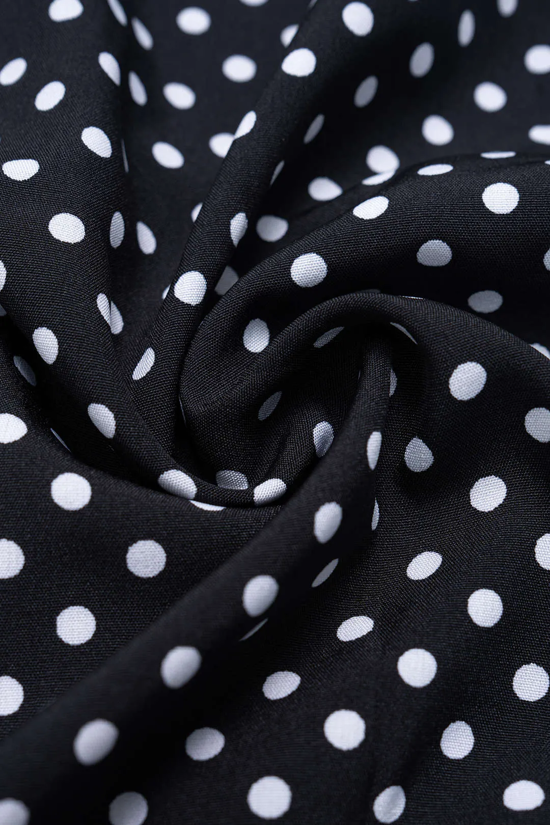 Polka Dots Print Crossed Tie Up Backless Slip Sleeveless Maxi Dress With Scarf sold by Micas product image thumbnail 4