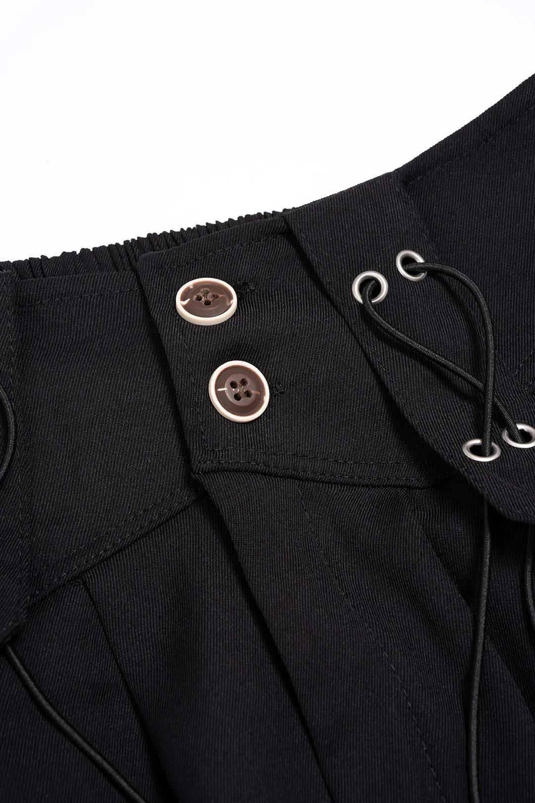 Solid Shirred Waistband Button Pants sold by Micas product image thumbnail 3