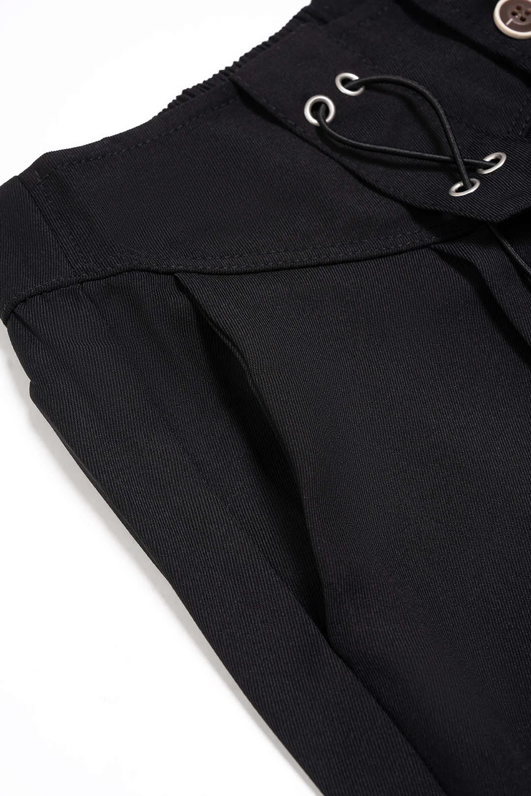 Solid Shirred Waistband Button Pants sold by Micas product image thumbnail 4