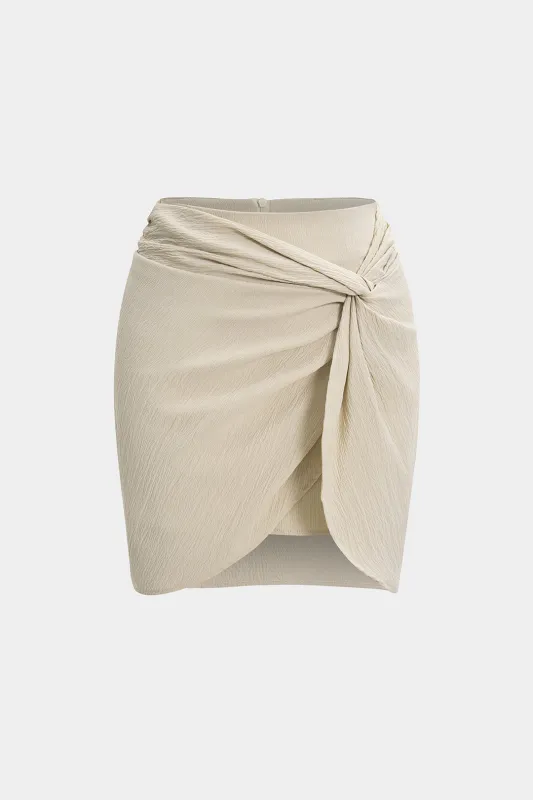 Ruched Twist Knot Zipper Skirt made by Micas