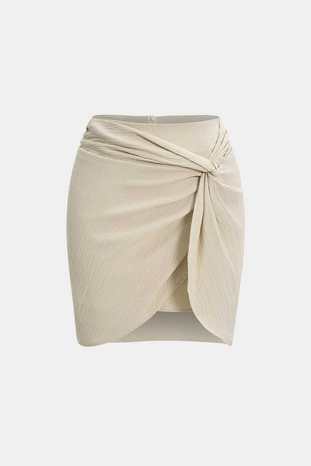 Ruched Twist Knot Zipper Skirt sold by Micas