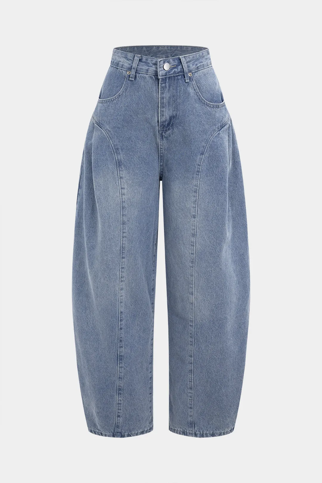 Denim Pocket Ruched High Waist Jeans sold by Micas