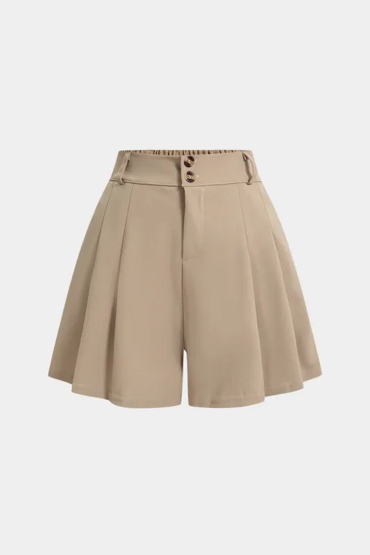 Pleated High Waist Shorts made by Micas