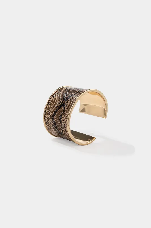 Snake Skin Print Open Bracelet made by Micas