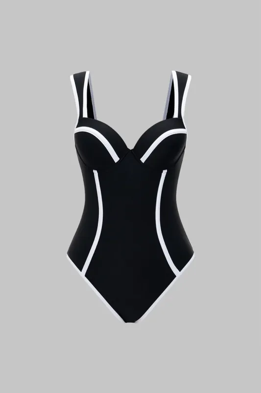 Contrast Sleeveless Swimsuit sold by Micas