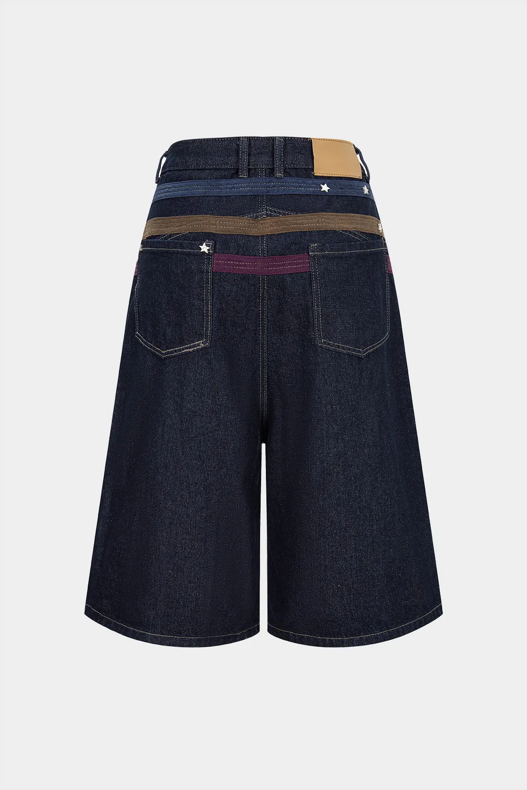 Denim Contrast Star Pattern Shorts sold by Micas product image thumbnail 2