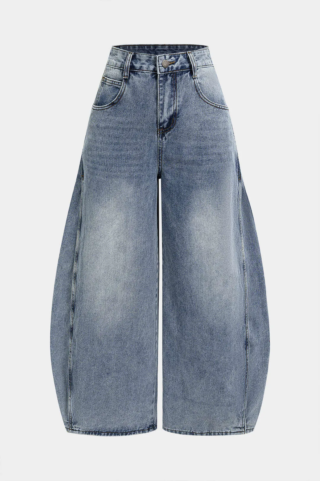 Denim Plaid Print Tie-Up Pocket High Waist Jeans sold by Micas product image thumbnail 3