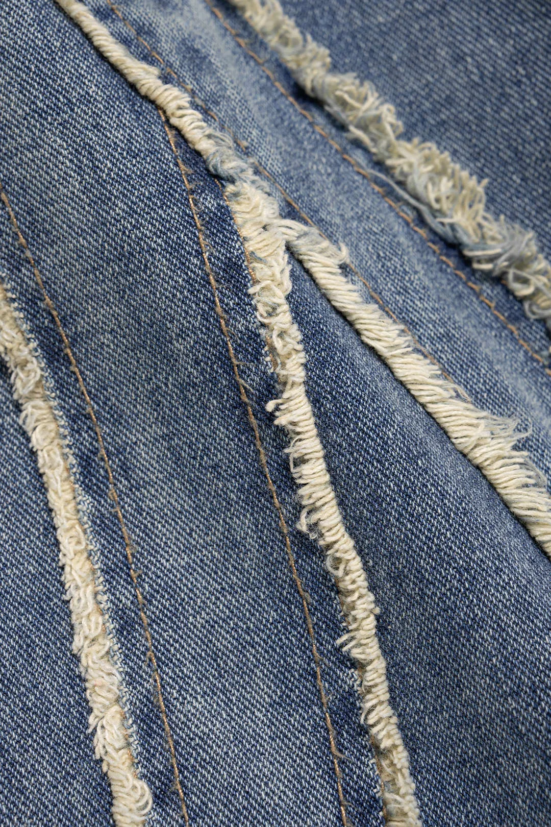 Denim Frayed Wide Leg Jeans sold by Micas product image thumbnail 3