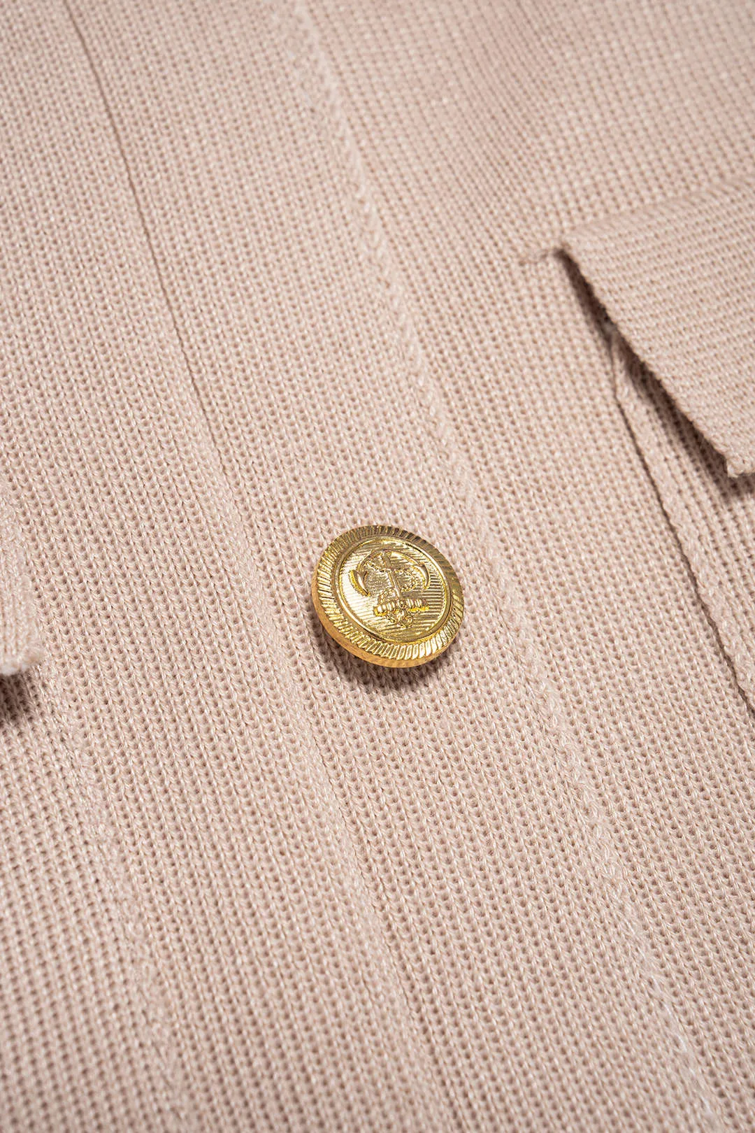 Knit V-Neck Metallic Button Short Sleeve Dress sold by Micas product image thumbnail 4