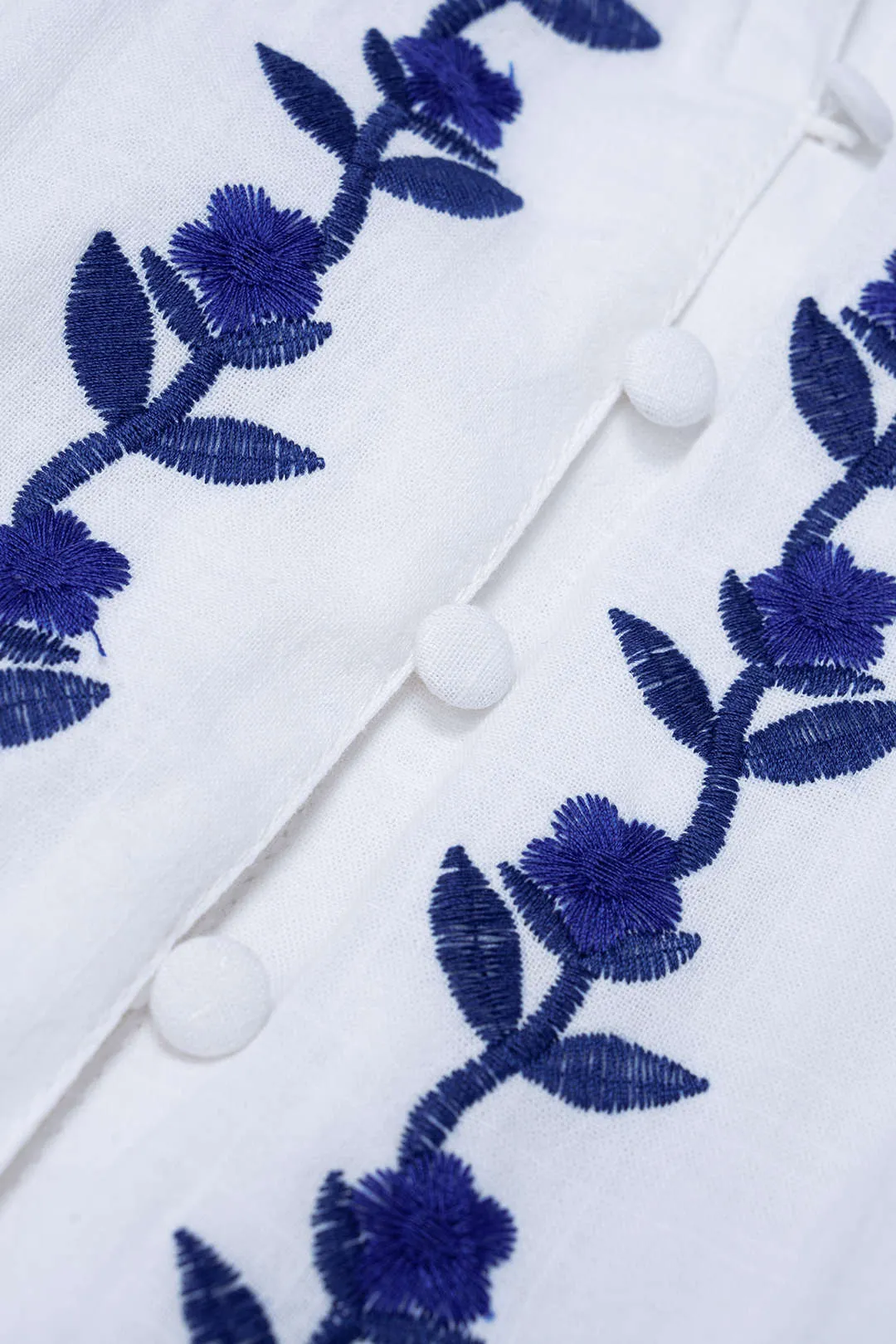 Contrast Embroidery V-Neck Sleeveless Maxi Dress sold by Micas product image thumbnail 4