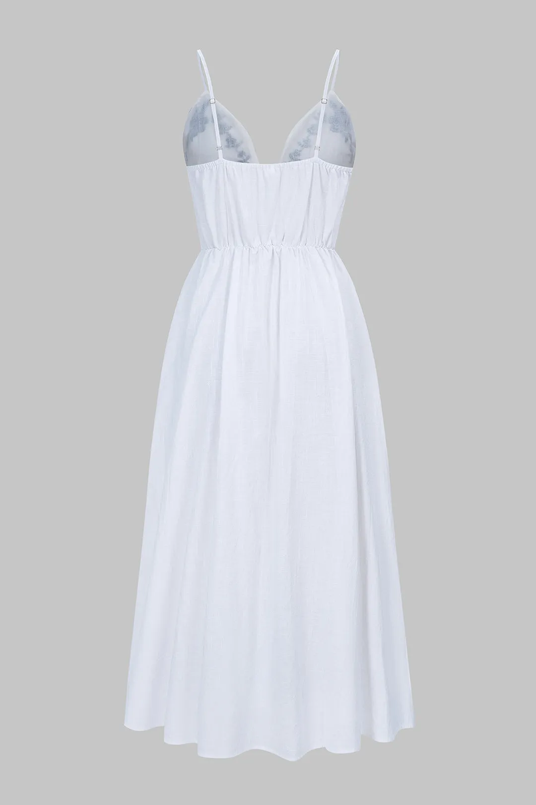 Contrast Embroidery V-Neck Sleeveless Maxi Dress sold by Micas product image thumbnail 2