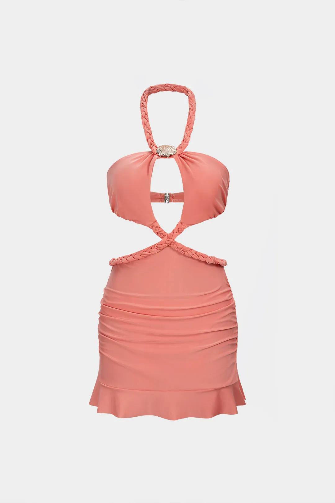 Braided Halter Cut Out Sleeveless Mini Dress sold by Micas product image thumbnail 5