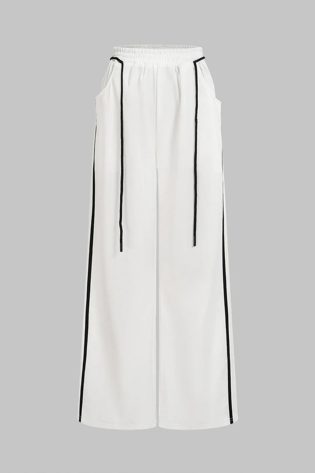 Contrast Binding Pocket High Waist Wide Leg Pants sold by Micas product image thumbnail 2