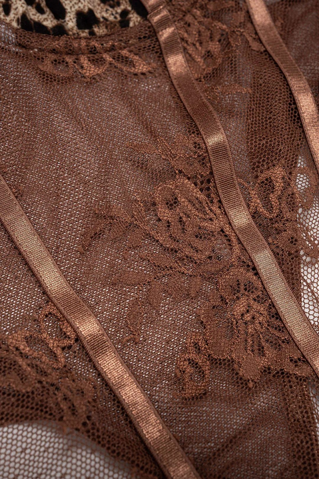 Leopard Print Lace Sleeveless Bodysuit sold by Micas product image thumbnail 4