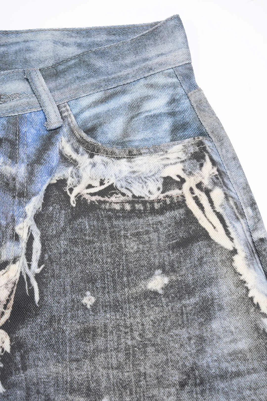 Denim Artistic Print Wide Leg Pants sold by Micas product image thumbnail 3