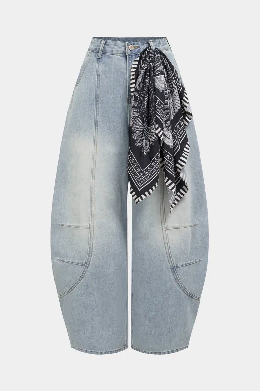 Denim Seamdetail Wide Leg Jeans sold by Micas