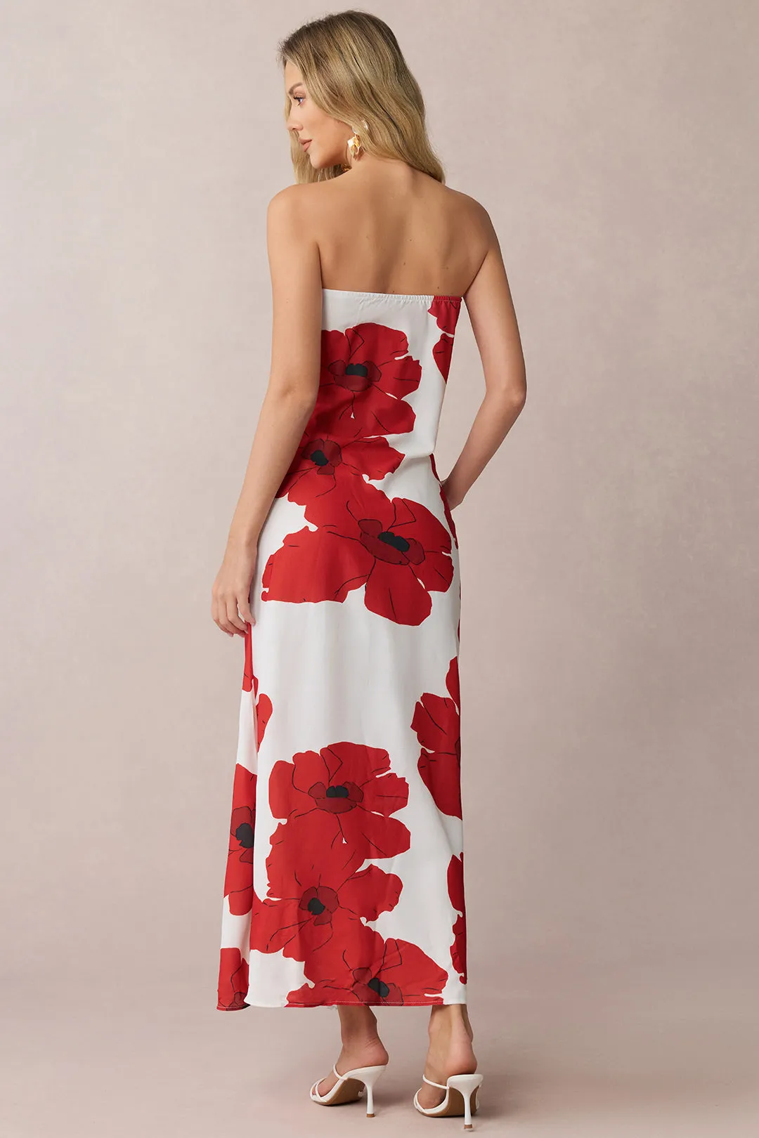 Contrast Floral Print Strapless Sleeveless Maxi Dress sold by Micas product image thumbnail 2