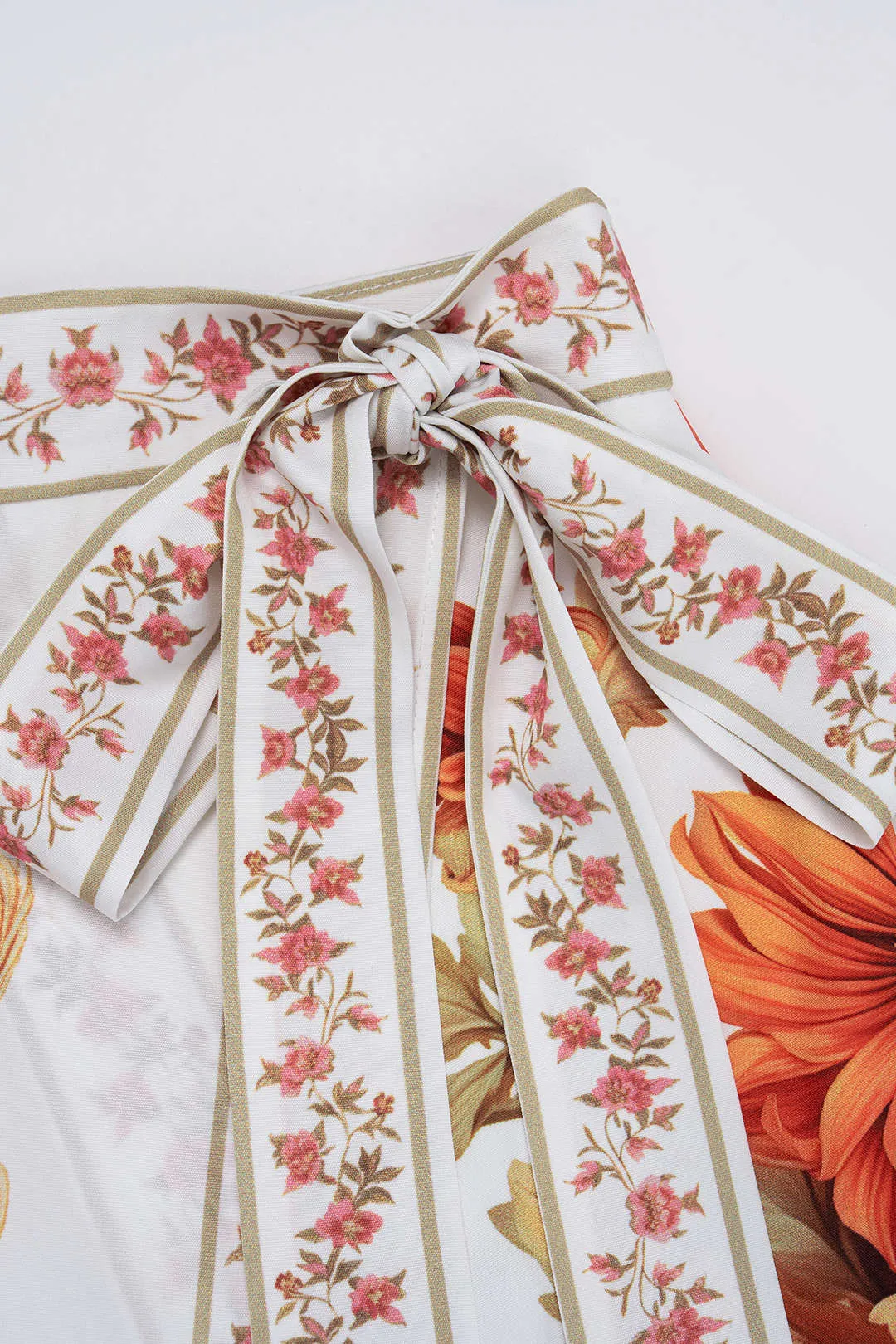 Floral Print Tie Front Asymmetrical Shorts sold by Micas product image thumbnail 3