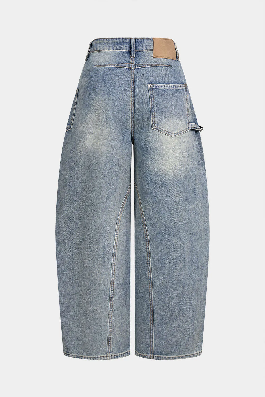 Denim Asymmetrical Pocket Wide Leg Jeans sold by Micas product image thumbnail 2