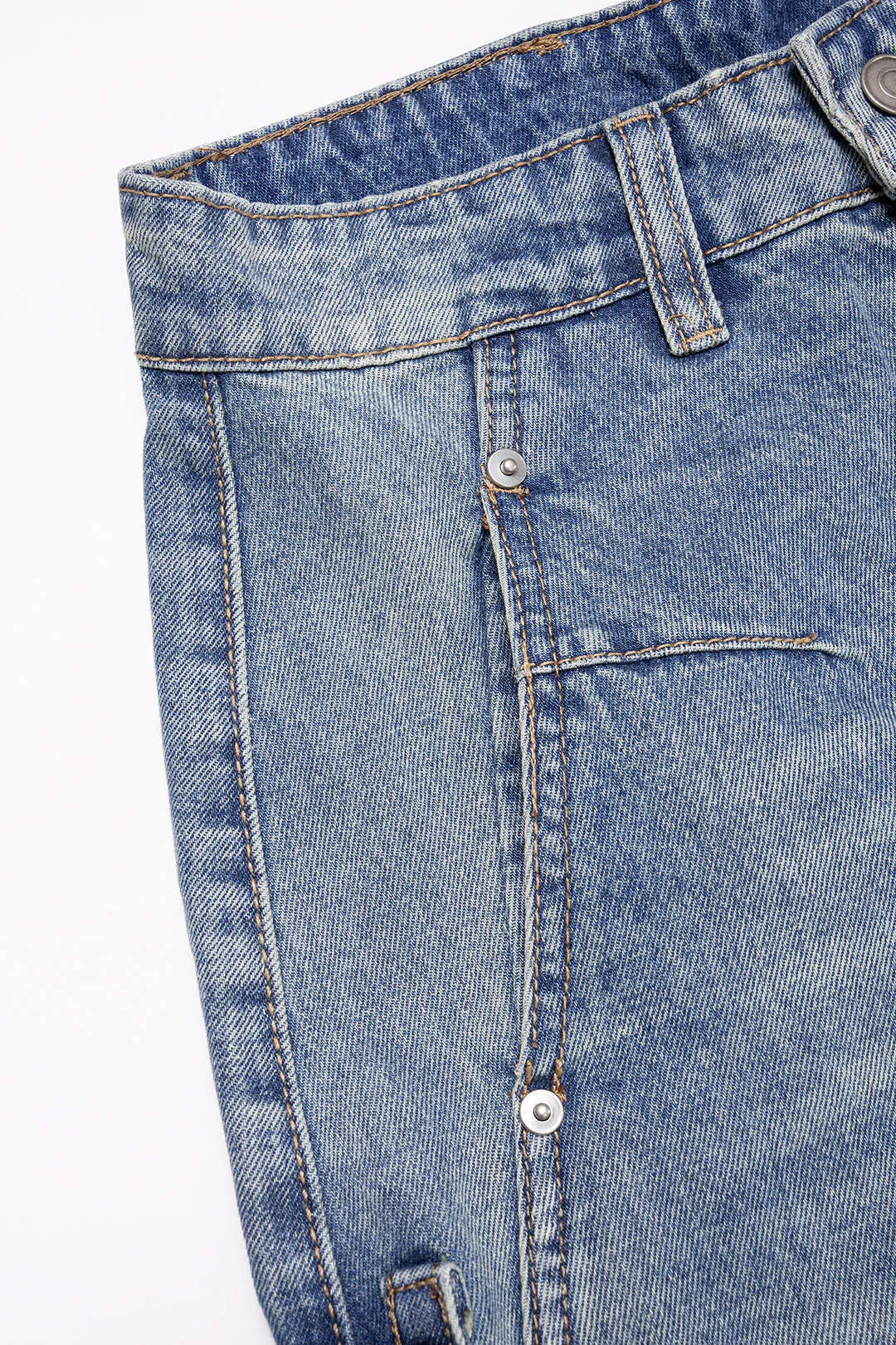 Denim Asymmetrical Pocket Wide Leg Jeans sold by Micas product image thumbnail 3