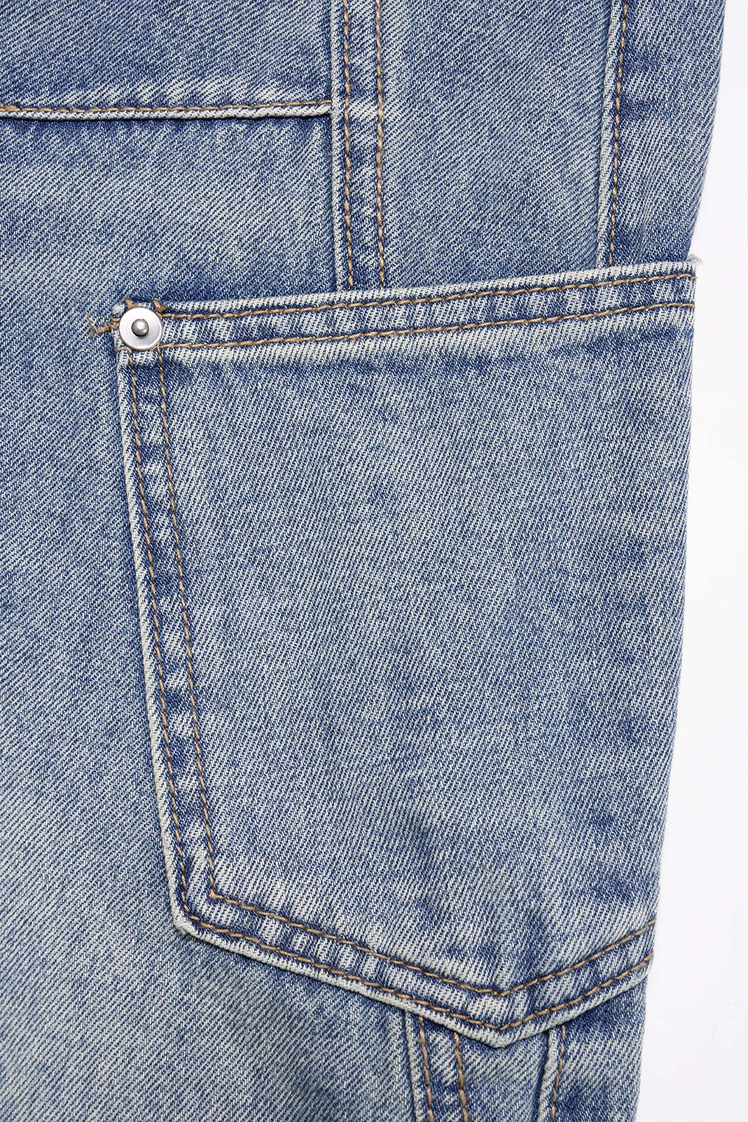 Denim Asymmetrical Pocket Wide Leg Jeans sold by Micas product image thumbnail 4