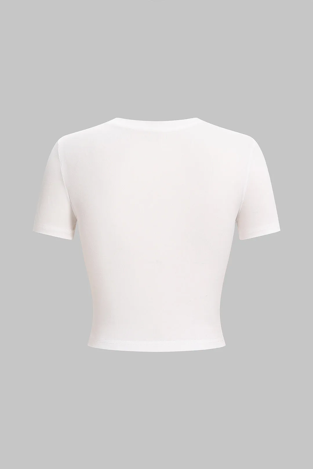 Floral Print Round Neck Short Sleeve T-Shirt sold by Micas product image thumbnail 2