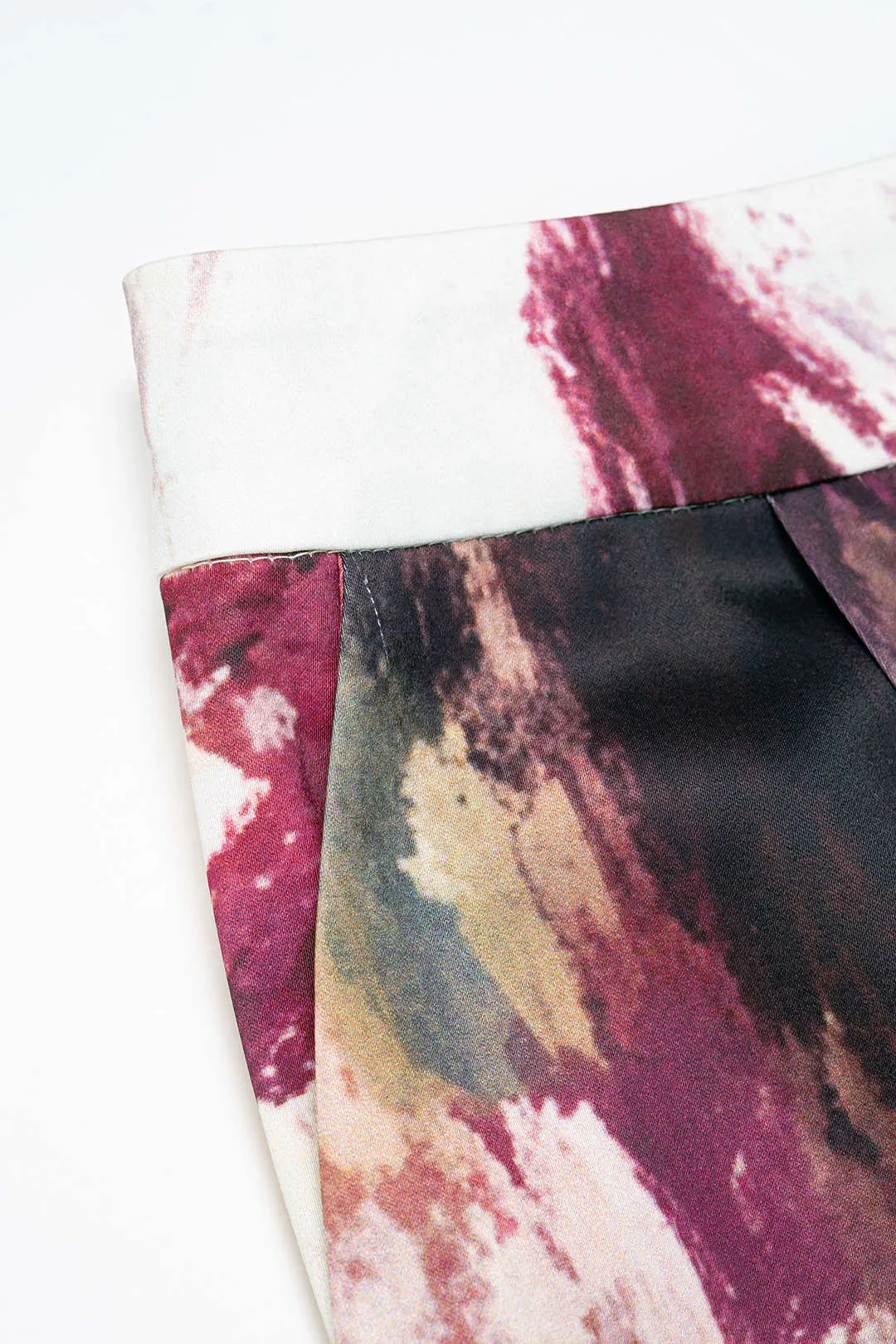 Graffiti Print Satin Shirred Waistband Wide Leg Pants sold by Micas product image thumbnail 3