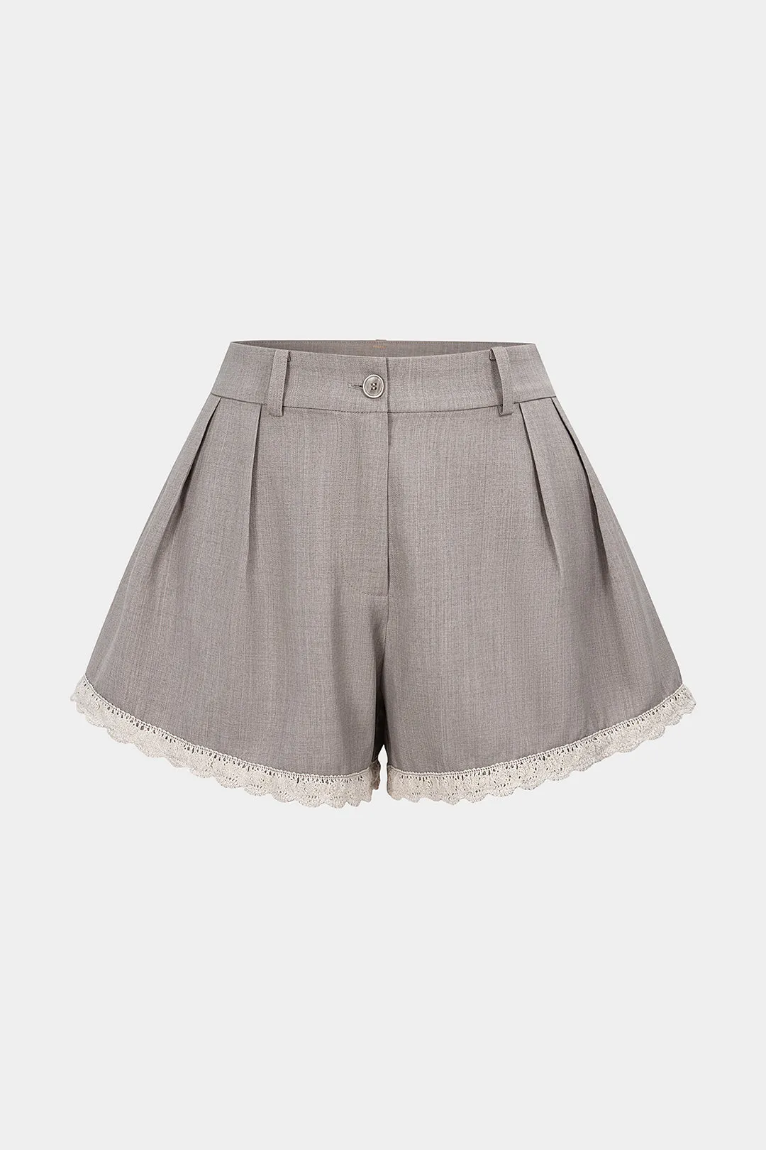 Patchwork Lace Trim Wide Leg Shorts sold by Micas