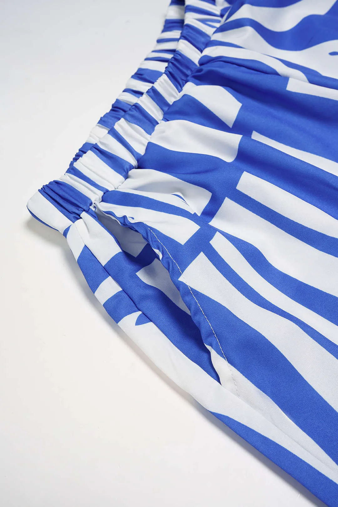 Abstract Print Lapel Long Sleeve Shirt And Shorts Set sold by Micas product image thumbnail 4