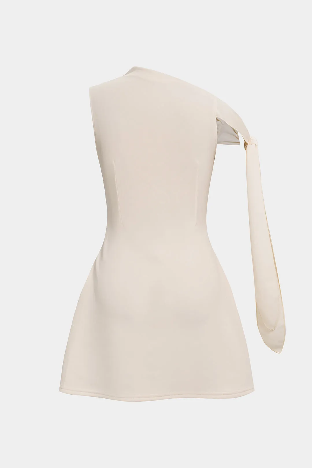 Asymmetrical Tie-Up One Shoulder Sleeveless Mini Dress sold by Micas product image thumbnail 2