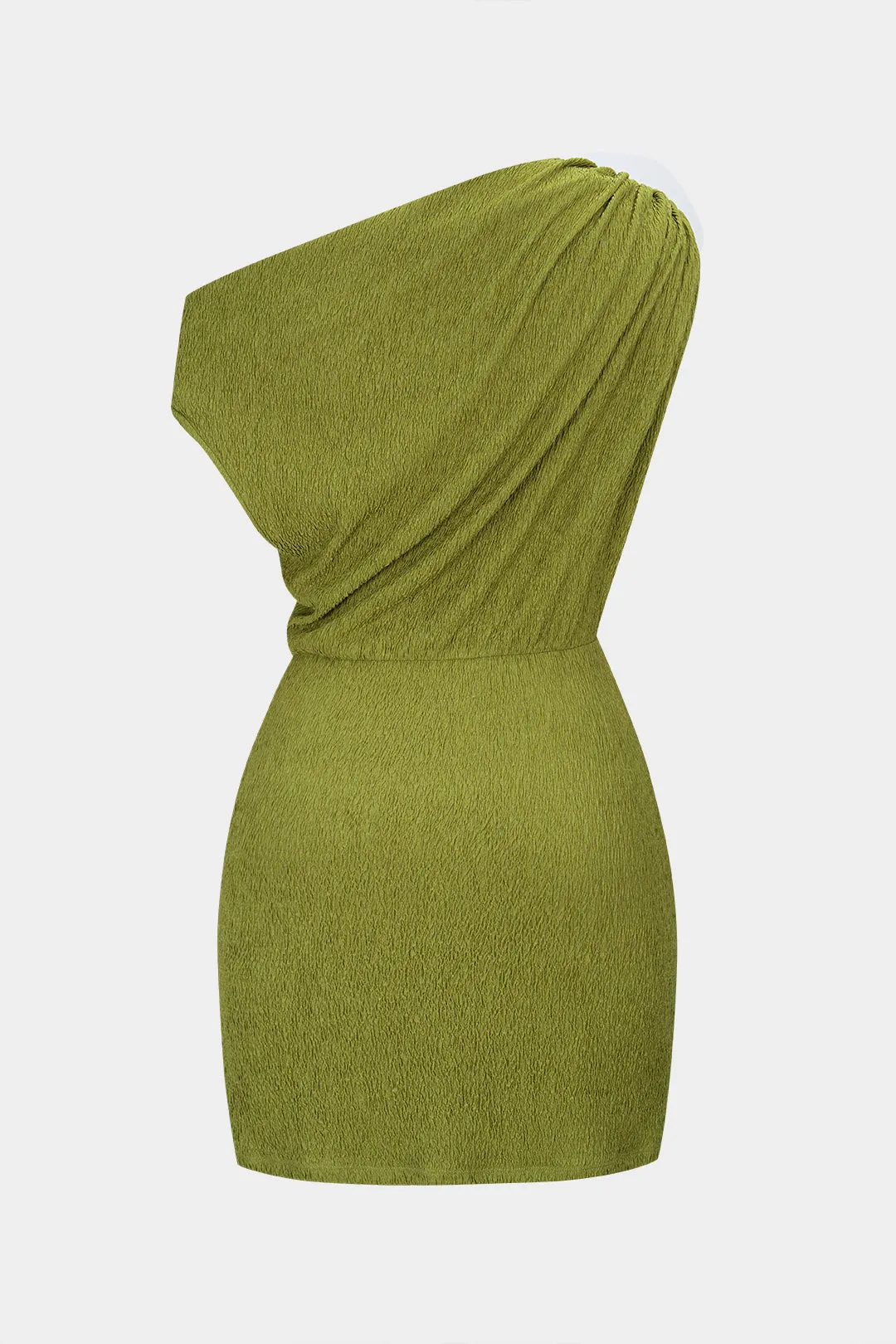 One Shoulder Asymmetrical Ruched Sleeveless Mini Dress sold by Micas product image thumbnail 2