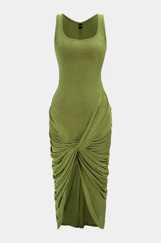 Round Neck Sleeveless Midi Dress sold by Micas