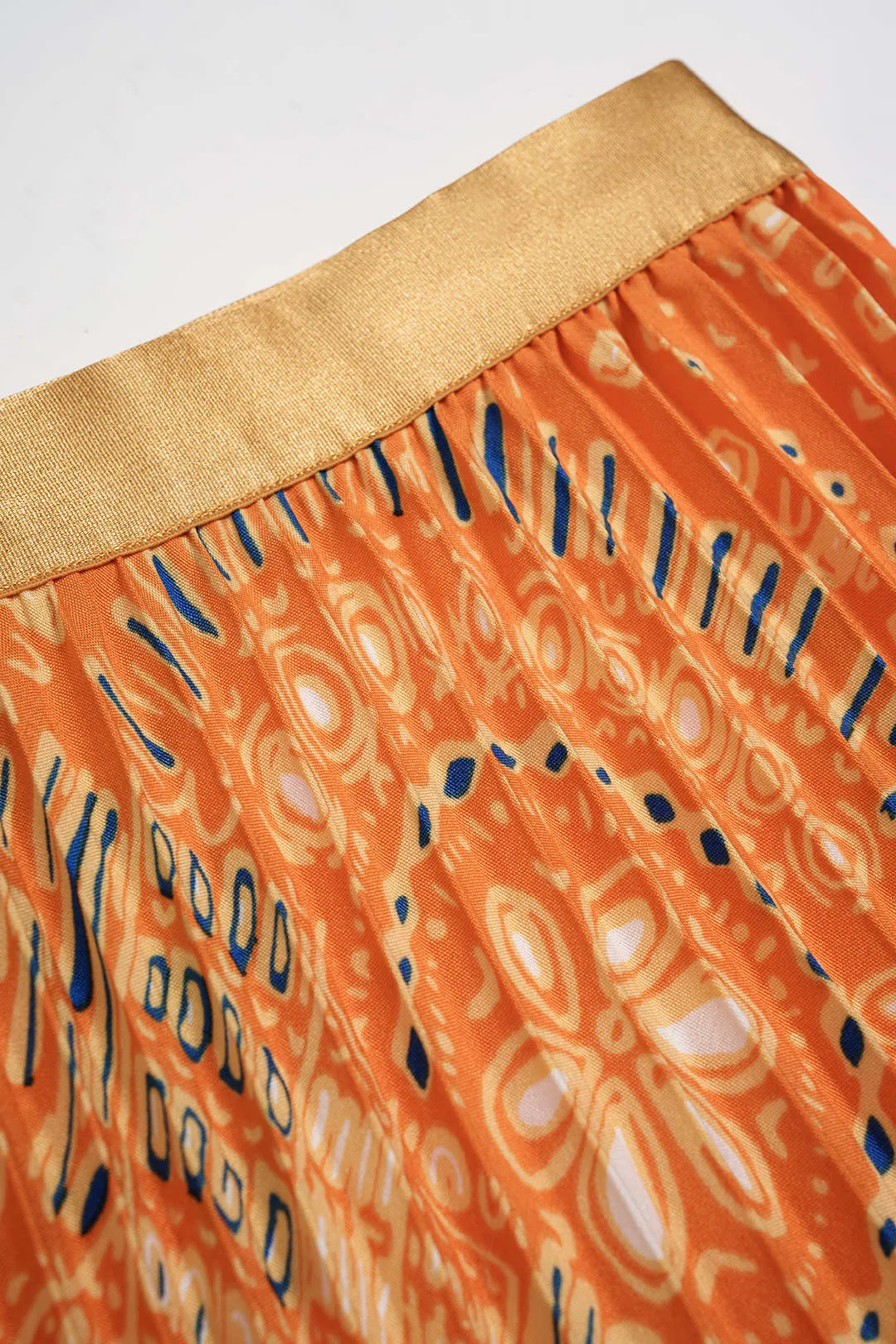 Retro Print Pleated High Waist Skirt sold by Micas product image thumbnail 3