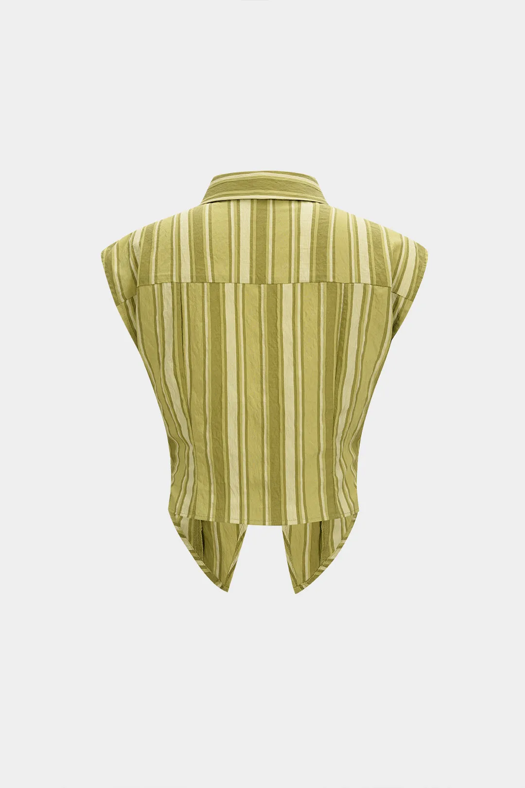 Stripes Print Lapel Cut Out Tank Top sold by Micas product image thumbnail 2