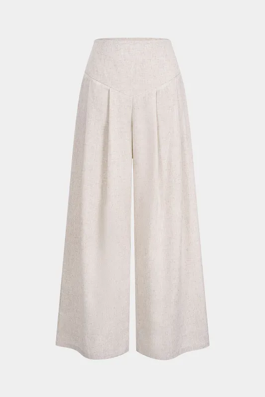Linen High Waist Pleated Pants sold by Micas