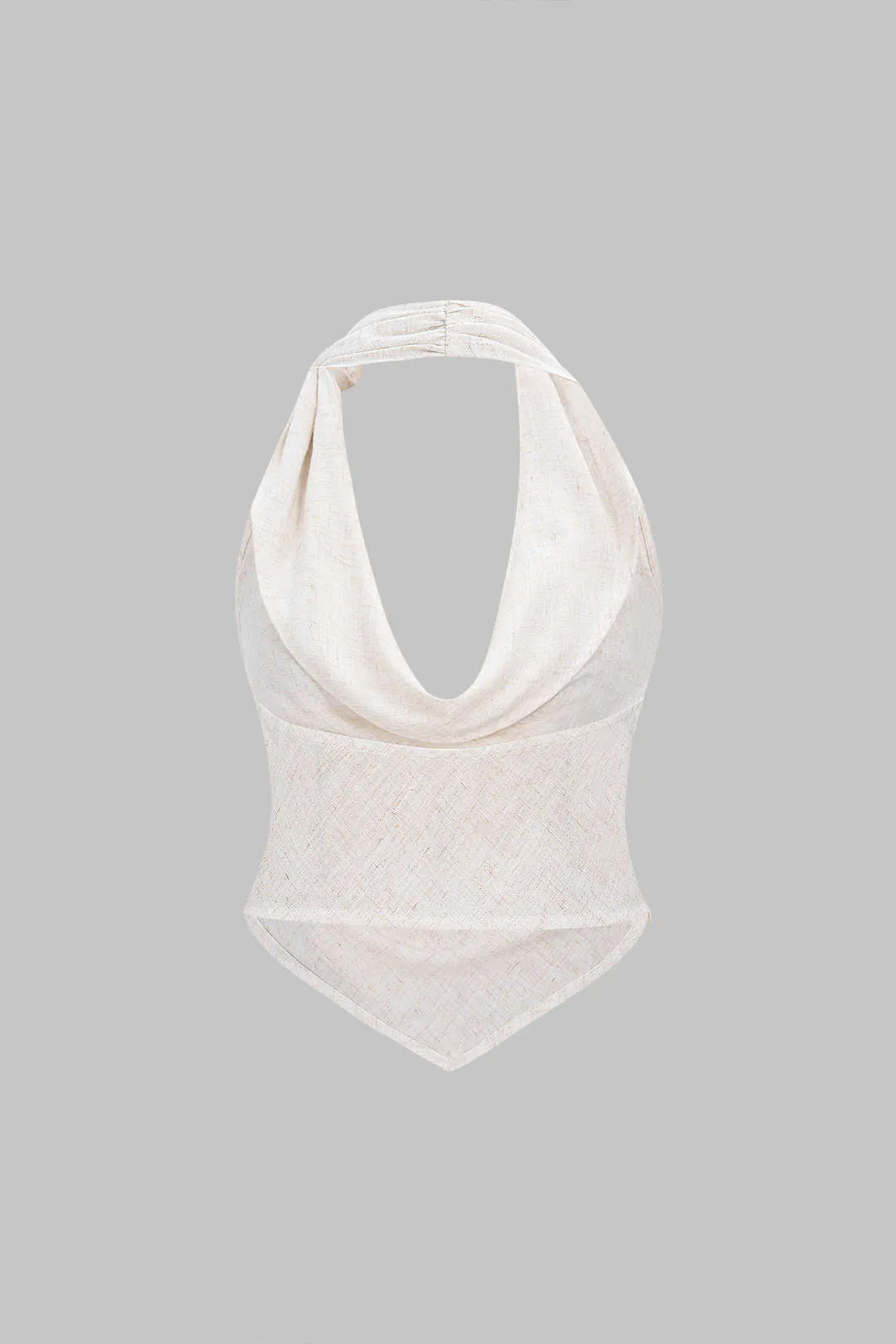 Halter Draped Cowl Neck Backless Ruched Sleeveless Top sold by Micas product image thumbnail 2