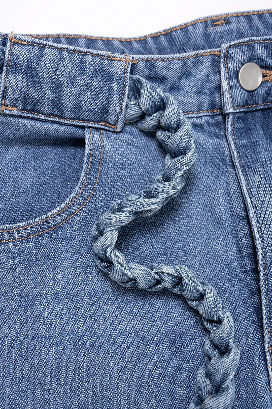 Denim Belted Pocket Wide Leg Jeans sold by Micas product image thumbnail 3