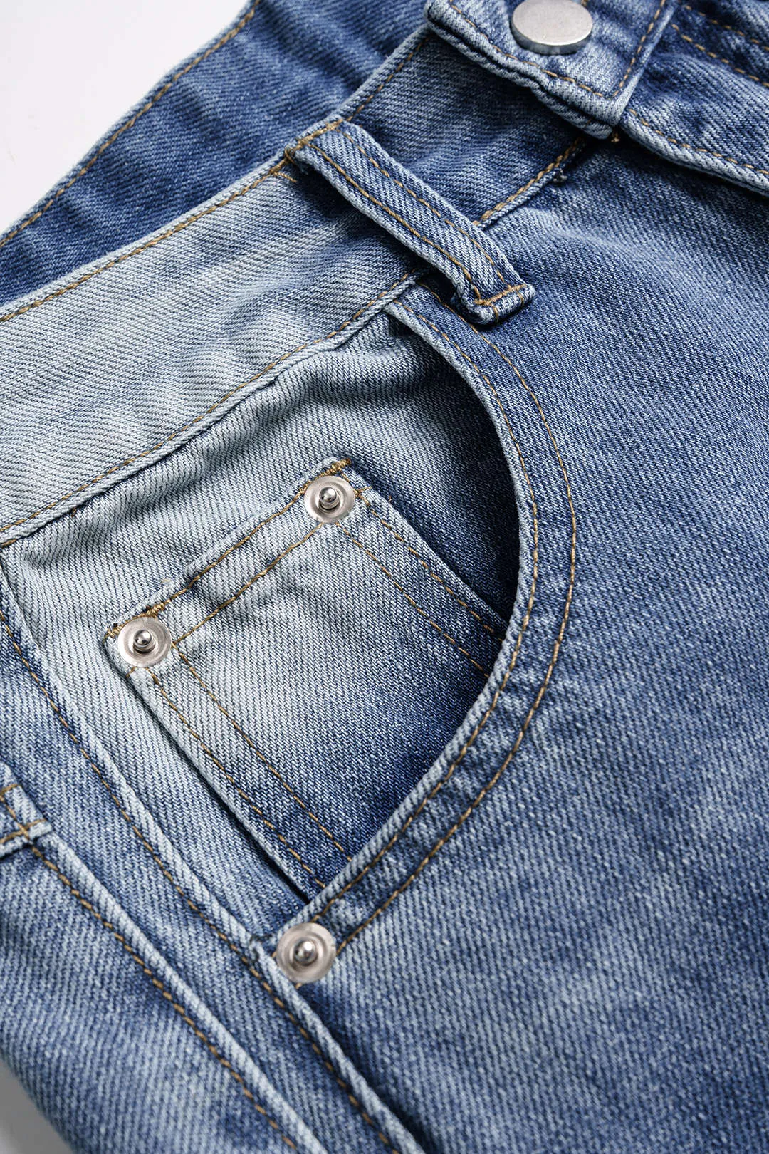 Denim Plaid Print Asymmetrical Tie-Up Wide Leg Jeans sold by Micas product image thumbnail 5