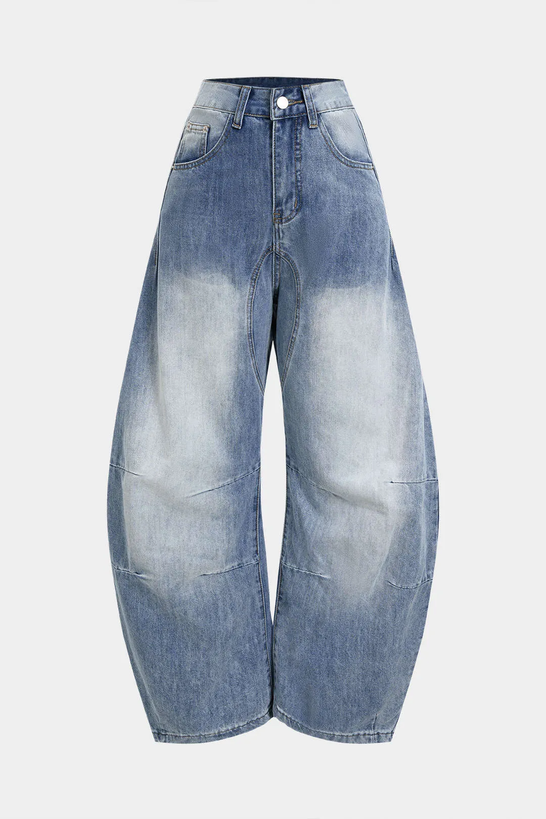 Denim Plaid Print Asymmetrical Tie-Up Wide Leg Jeans sold by Micas product image thumbnail 2