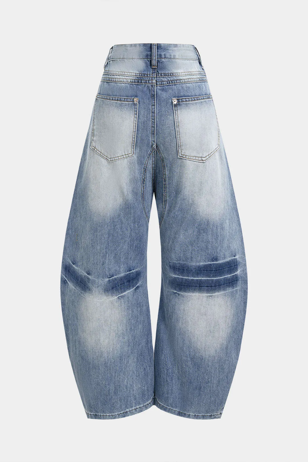 Denim Plaid Print Asymmetrical Tie-Up Wide Leg Jeans sold by Micas product image thumbnail 3