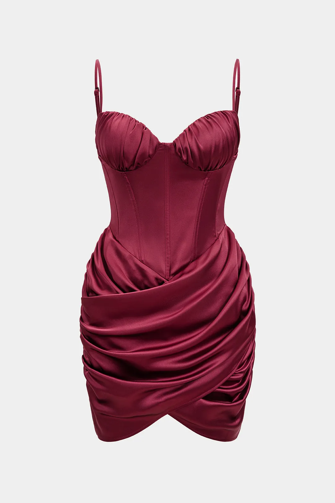 Satin Ruched Sleeveless Midi Dress sold by Micas