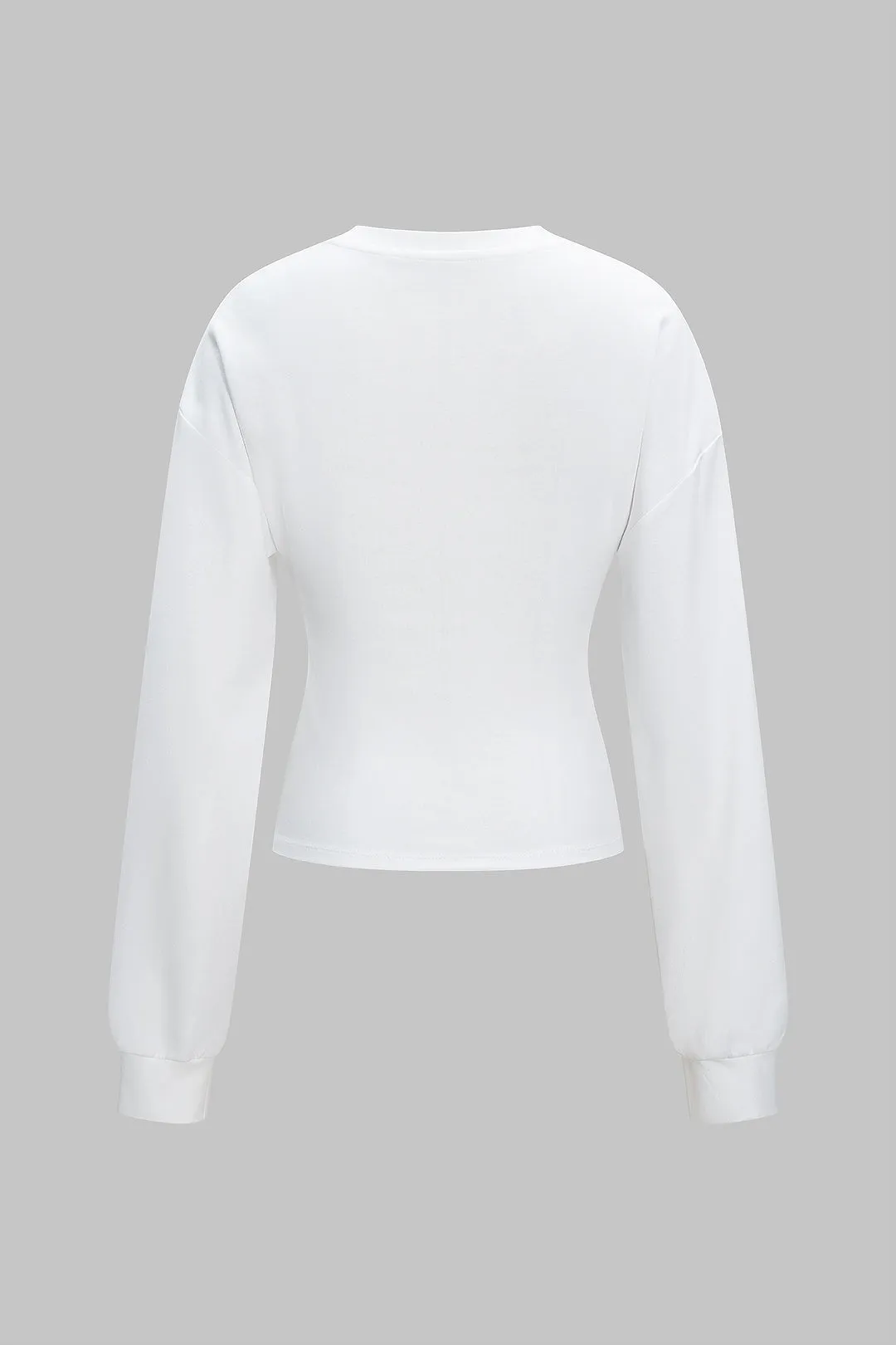 Twist Knot Ruched Long Sleeve Sweatshirt sold by Micas product image thumbnail 2
