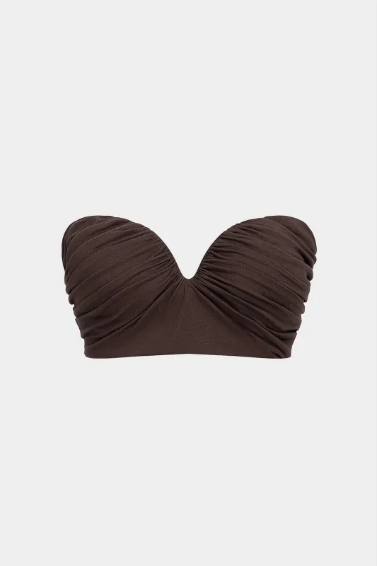 Solid Ruched Tube Top sold by Micas