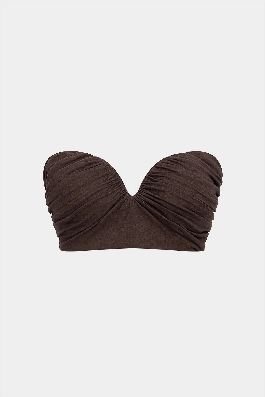 Solid Ruched Tube Top sold by Micas