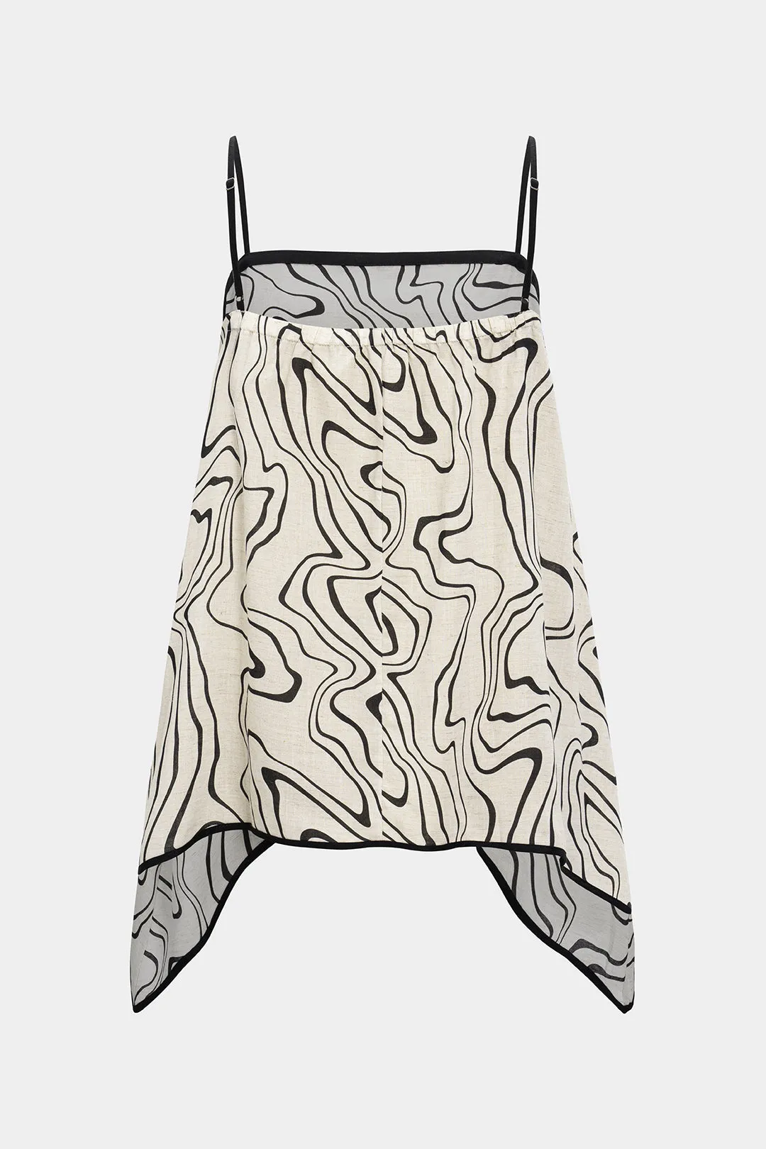 Abstract Print Linen Slip Detail Cami Top sold by Micas product image thumbnail 2