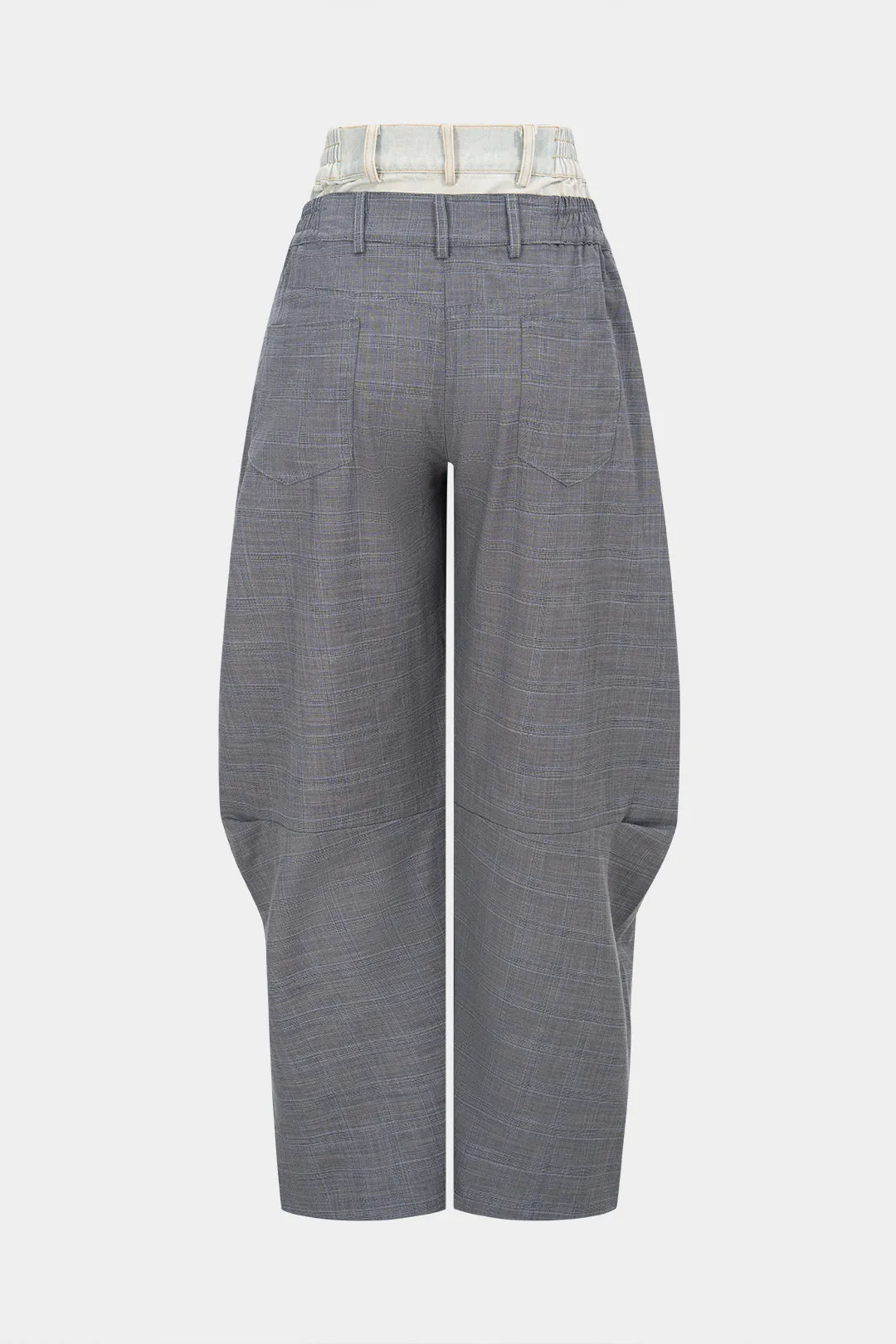 Plaid Contrast Print Double Waistband Pants sold by Micas product image thumbnail 2