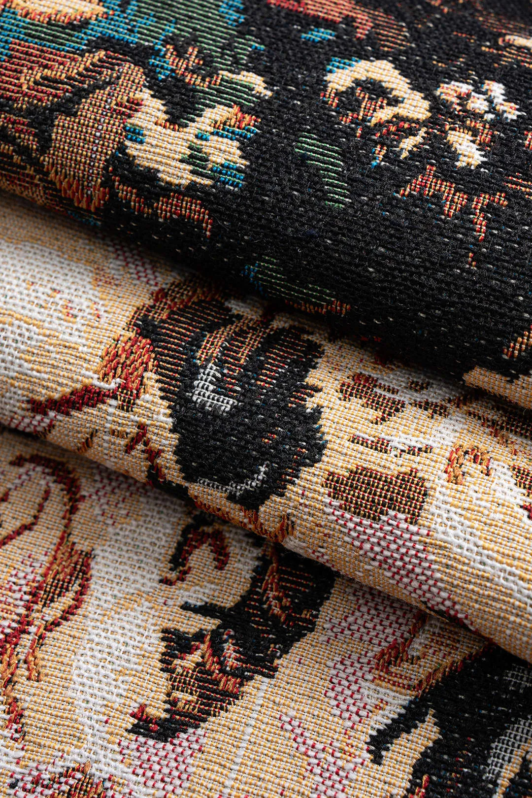 Jacquard Patchwork High Waist Wide Leg Trousers sold by Micas product image thumbnail 4