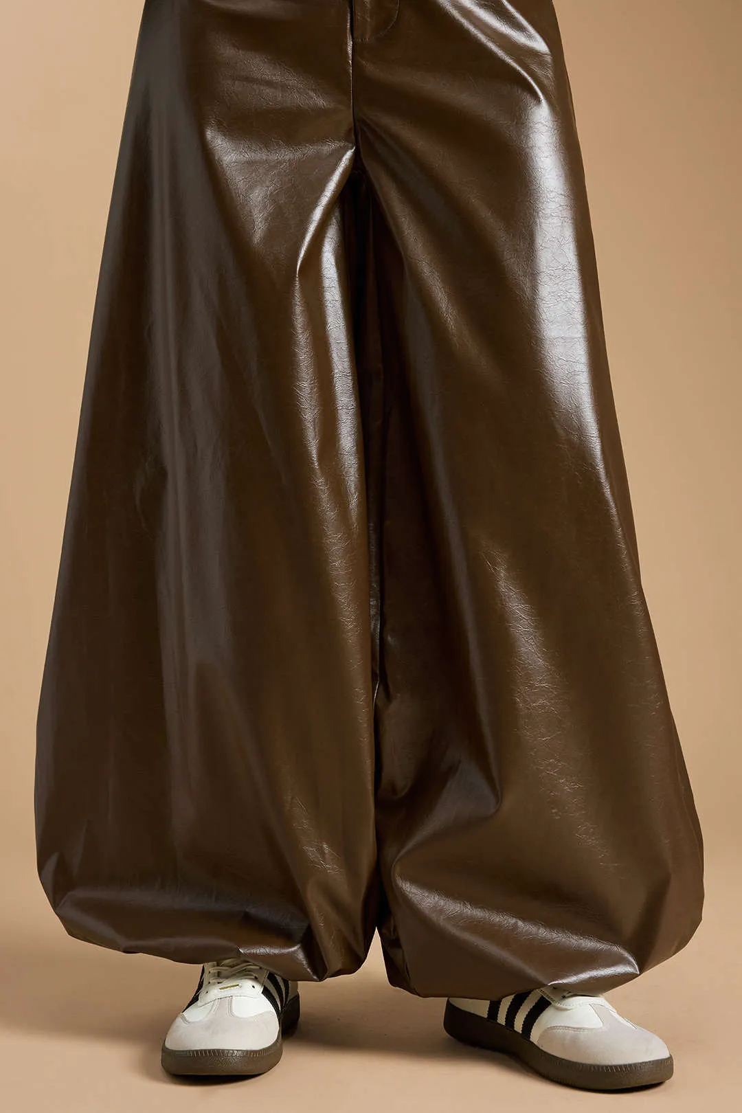 Faux Leather Tie-Up Lantern Trousers sold by Micas product image thumbnail 5