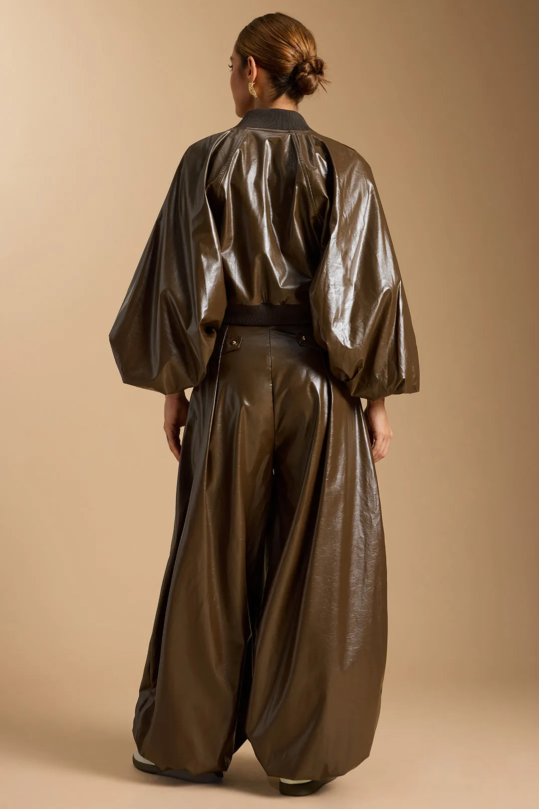 Faux Leather Tie-Up Lantern Trousers sold by Micas product image thumbnail 2