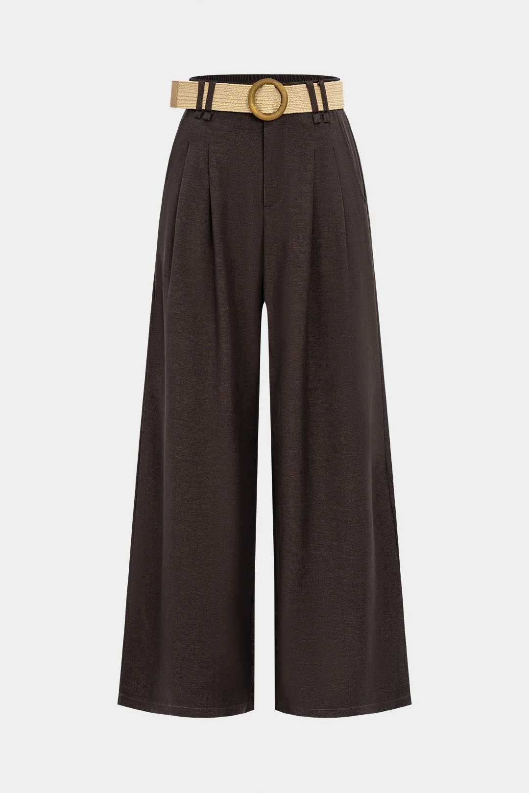 Belted Linen Ruched Trousers sold by Micas